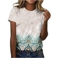 thumbnail image 1 of FamilyThread Womens Graphic Tees Fashion Short Sleeve Crew Neck Summer Tops Vintage Printed Loose Casual T Shirts, 1 of 5