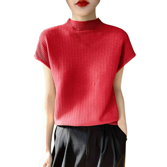 FamilyThread Womens Knit Short Sleeve Ladies Crew Neck Shirt Solid Color Basic Tee Casual Summer T Shirt