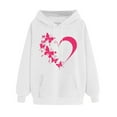 thumbnail image 1 of FamilyThread Womens Pullover Hoodie Comfortable Long Sleeve Sweatshirts Heart Graphic Casual Loose Tops Kangaroo Pocket Shirts, 1 of 6