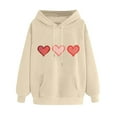 thumbnail image 1 of FamilyThread Womens Pullover Hoodie Versatile Long Sleeve Sweatshirts Heart Graphic Casual Tunic Tops Kangaroo Pocket Shirts, 1 of 3