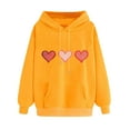 thumbnail image 1 of FamilyThread Womens Pullover Hoodie Versatile Long Sleeve Sweatshirts Heart Graphic Casual Tunic Tops Kangaroo Pocket Shirts, 1 of 3
