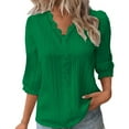 thumbnail image 1 of FamilyThread Womens Soft Long Sleeve V Neck Shirts Solid Casual Knitted Basic Pullover Tunic Tops Going Out Shirt, 1 of 4