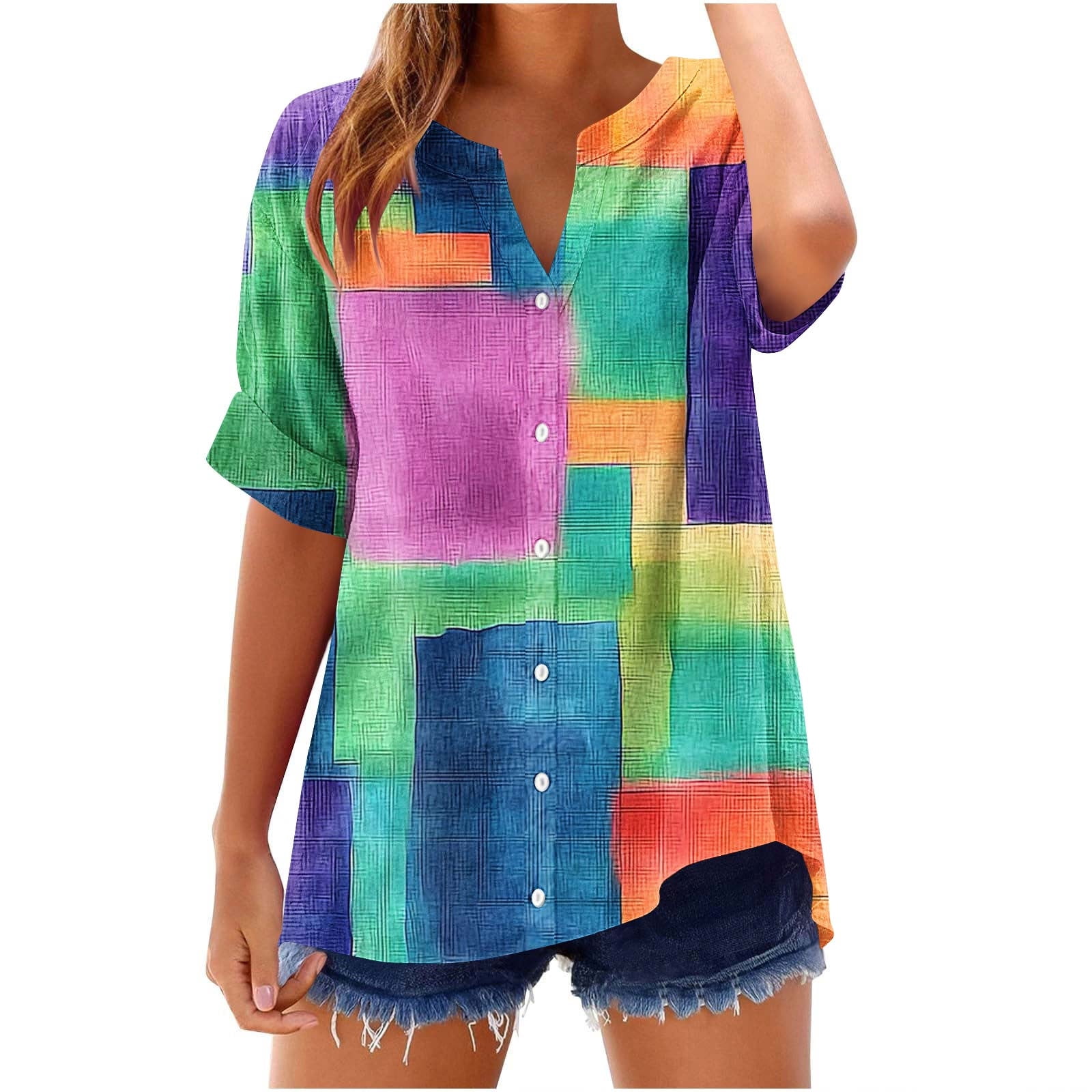 V Neck Short Sleeve Dress - Casual & Flowy Styles For Women-409281