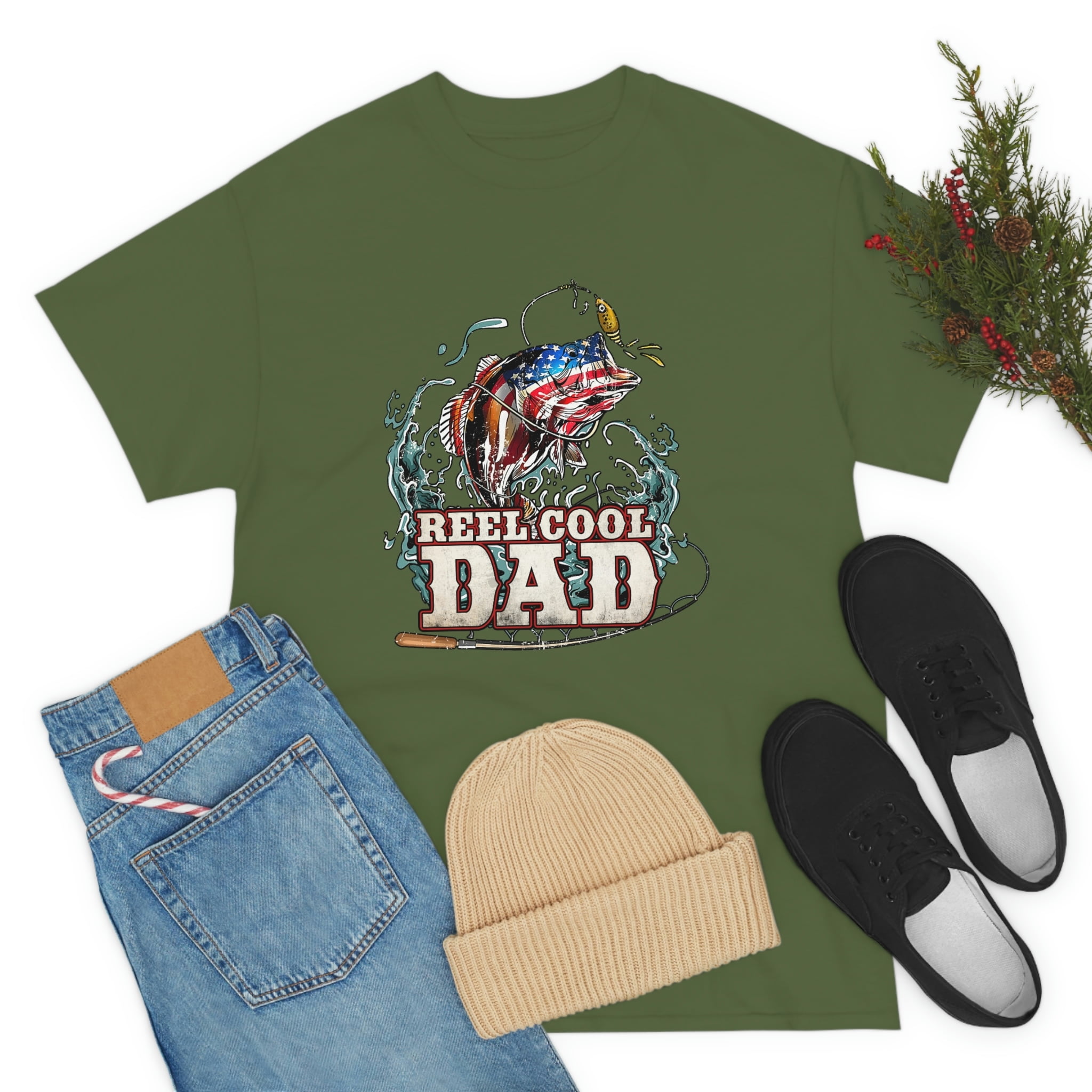 Familyloveshop LLC Fishing T-Shirts Funny Fishing T Shirts for Men Reel  Cool Dad Tshirt Fathers Day Gift 