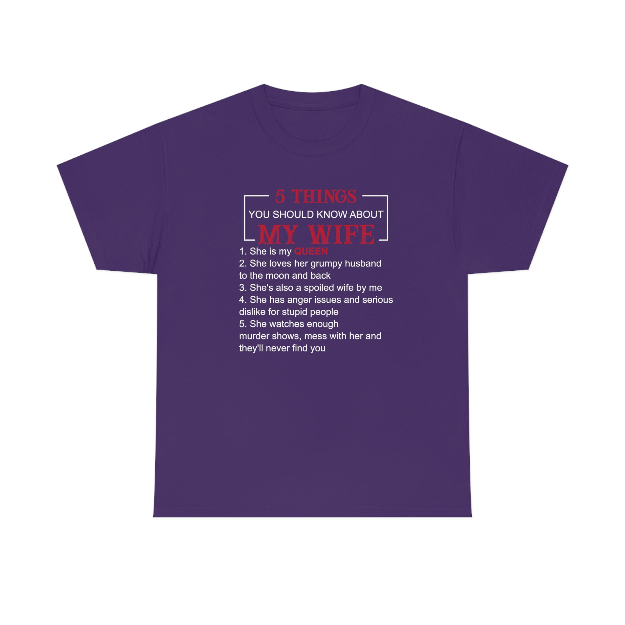 Mens 5 Things You Should Know About My Wife Tshirt Husband Gifts Mens 5 Things You Should Know About My Wife Tshirt Husband Gifts