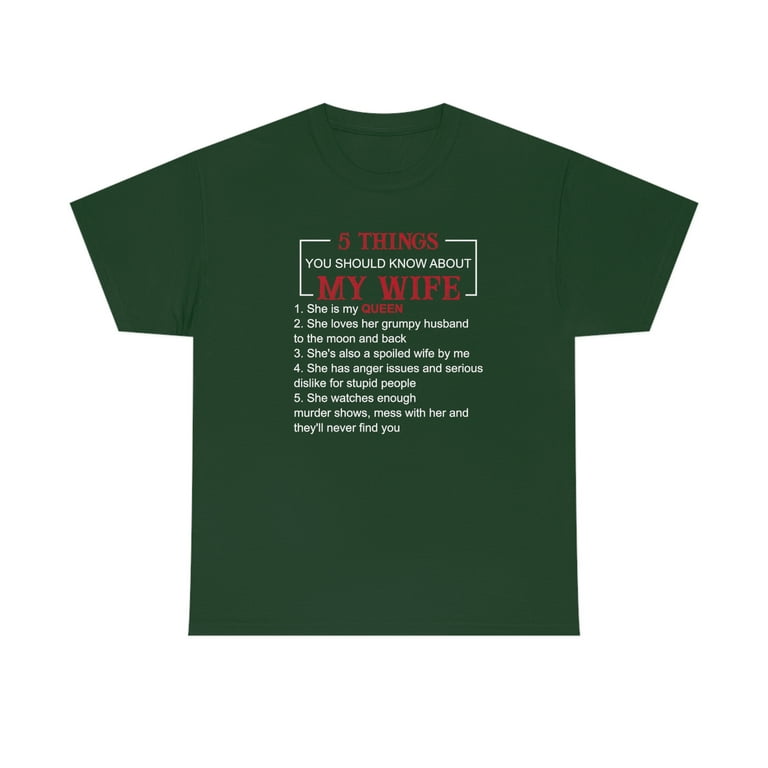 Mens 5 Things You Should Know About My Wife Tshirt Husband Gifts Mens 5 Things You Should Know About My Wife Tshirt Husband Gifts