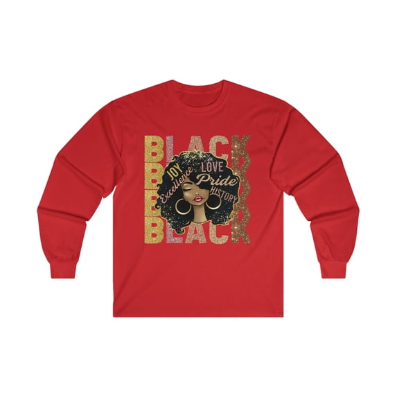 Familyloveshop LLC Melanin Shirt, Gift for Black Girl, Black History Month Shirt, African American Tee, Black Pride, Love, Black Lives, Power, Gift, Magic Tee, Women Long Sleeve Tee