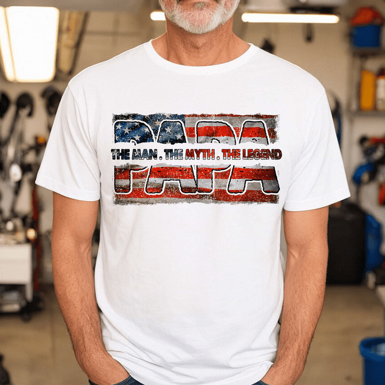 Mens Papa Gift Man Myth Legend American Flag T-Shirt Mens Papa Gift Man Myth Legend American Flag T-Shirt