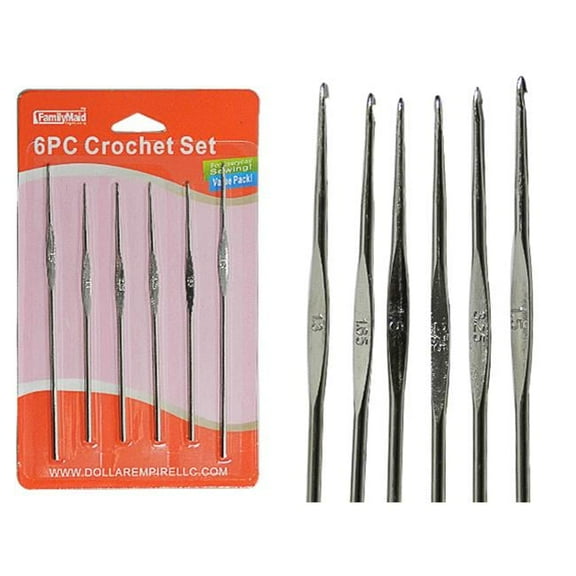 Familymaid 23684 Crochet Needles, 6 Piece - Pack of 96