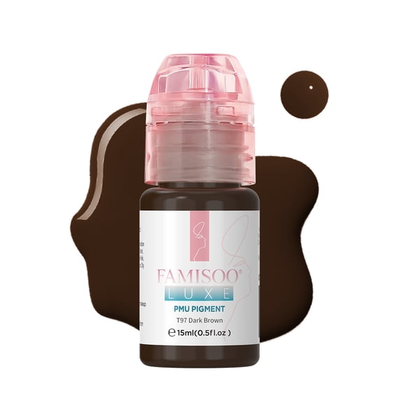Famisoo Permanent Makeup Tattoo Pigments 15ml/0.5oz for Brows T97 Dark Brown