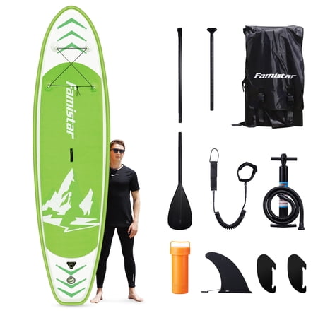 Famistar 10.8 ft SUP Inflatable Stand Up Paddle Board with Paddle, Pump & Accessories Pack