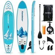Famistar 10' Inflatable Stand Up Paddle Board (6"Thick) with SUP/ 3 Pins | Wide Stance, Bottom Fin for Paddling, Surf Control, Non-Slip Deck |Youth & Adult Standing Boat-Blue