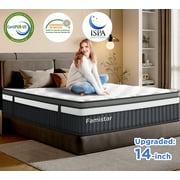 14 Inch Queen Mattress in a Box - Gel Memory Foam & Pocket Coils, Medium Firm Hybrid Mattress, CertiPUR-US Certified for Back Support & Motion Isolation, Cooling Bed for Side Sleepers