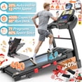 thumbnail image 1 of Treadmill with 20% Auto Incline for Home, 300-400LB Capacity, Folding Running Walking Treadmill, 12MPH Max Speed, 71 Programs, Bluetooth, Smart Apps, 1218 Newly Upgraded, 1 of 8