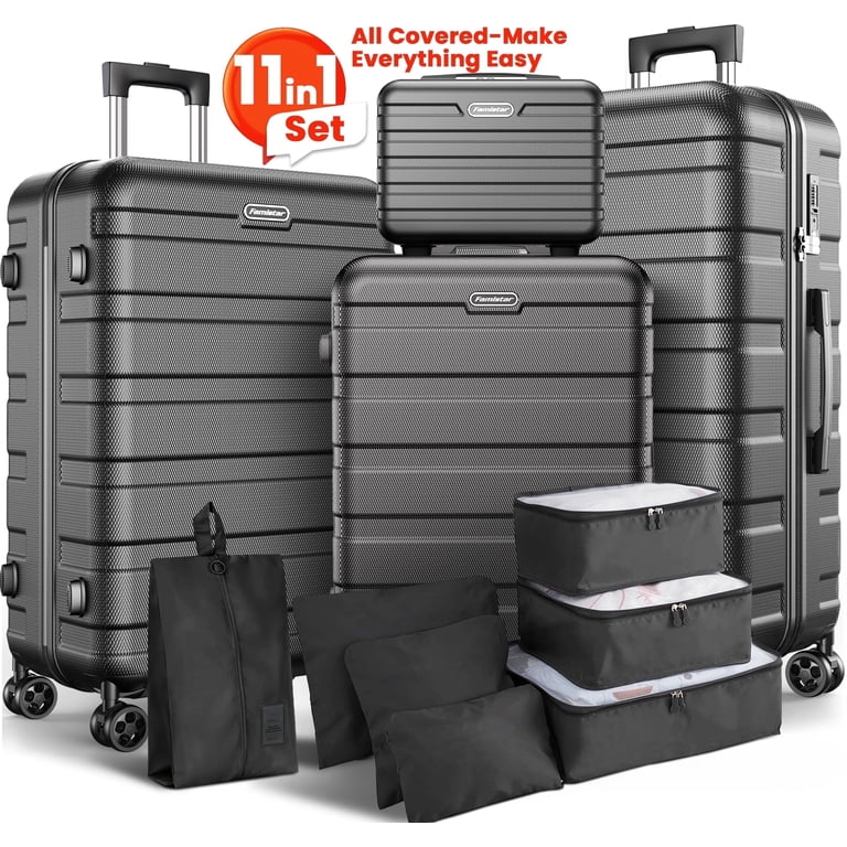 Famistar 4-Pc. Hardshell Luggage Set, TSA Lock, 360° Wheels, 14