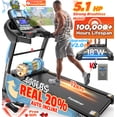 thumbnail image 1 of Famistar 5.1HP Folding Treadmill for Home with 20% Auto Incline, 300-400 LB Capacity, Portable Foldable Treadmill, FREE APP Control, Adjustable Tablet Holder,12MPH Speed,71 Programs,Knee Straps Gift, 1 of 13