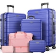 thumbnail image 1 of 5 Piece Hardside Luggage Suitcase Set with 360° Double Spinner Wheels Integrated TSA Lock ABS Hardshell Luggage for Travel Trips Business, 1 of 12
