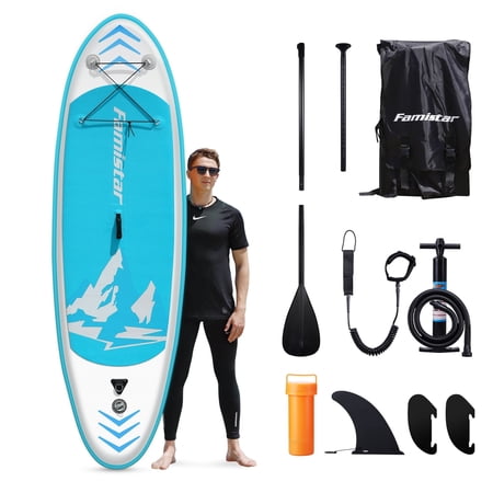 8.7 ft Inflatable Stand Up Paddle Board for Youth & Adult, with Adjustable Paddle| Carry Bag| Removable Fin| Hand Pump| Leash and Repair Kit| User's Manual