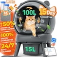 thumbnail image 1 of Famistar Automatic Cat Litter Box Self Cleaning, 100+15L Large Size Litter Box, 2.4G WiFi APP Control, Odor Removal, Safety Protection with Litter Mat & Liner, 1 of 9