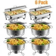 thumbnail image 1 of Catering Food Warmers, 6 Packs Buffet Chafer Set, 1 of 10