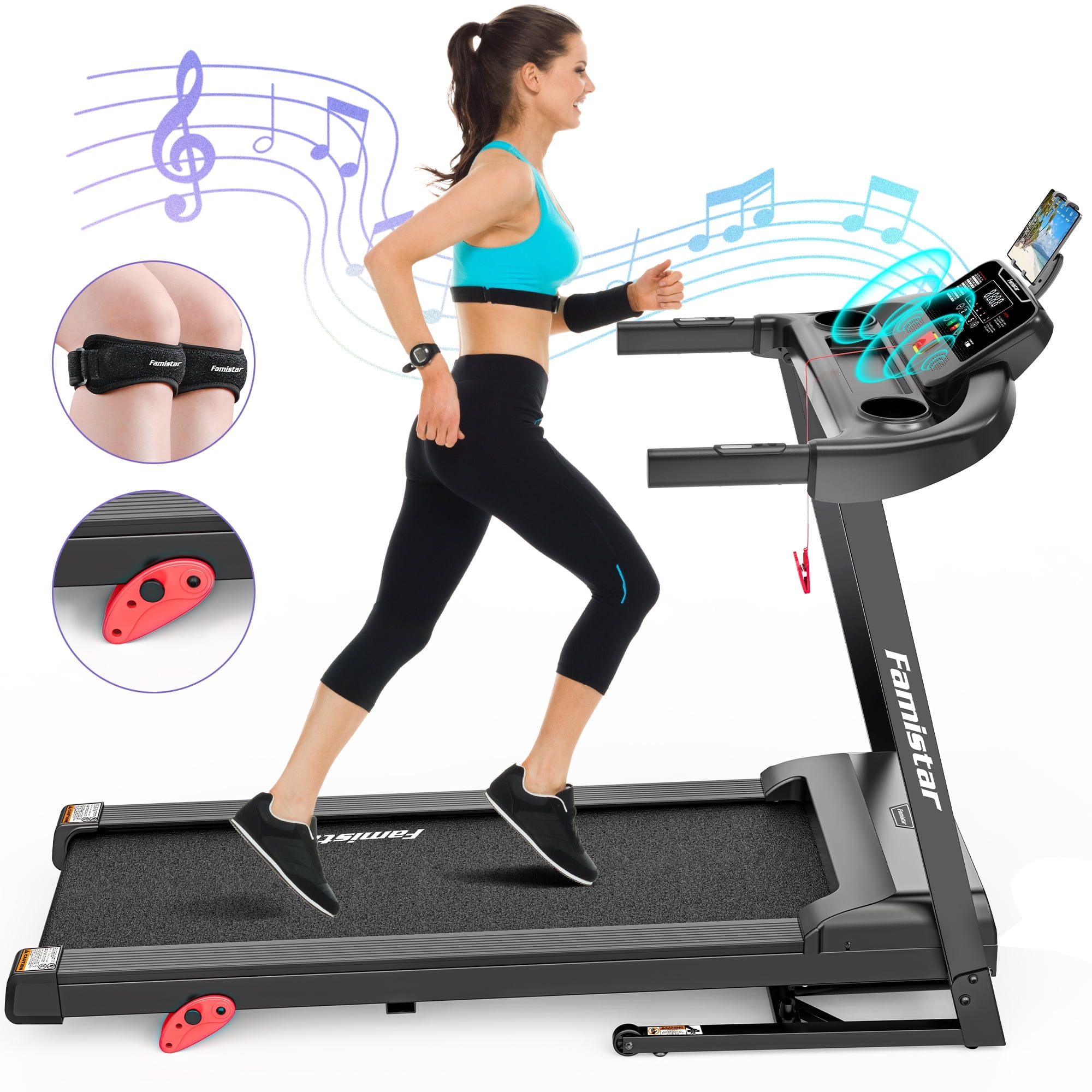 Ubuy Treadmill With Incline And Bluetooth Foldable Treadmill With