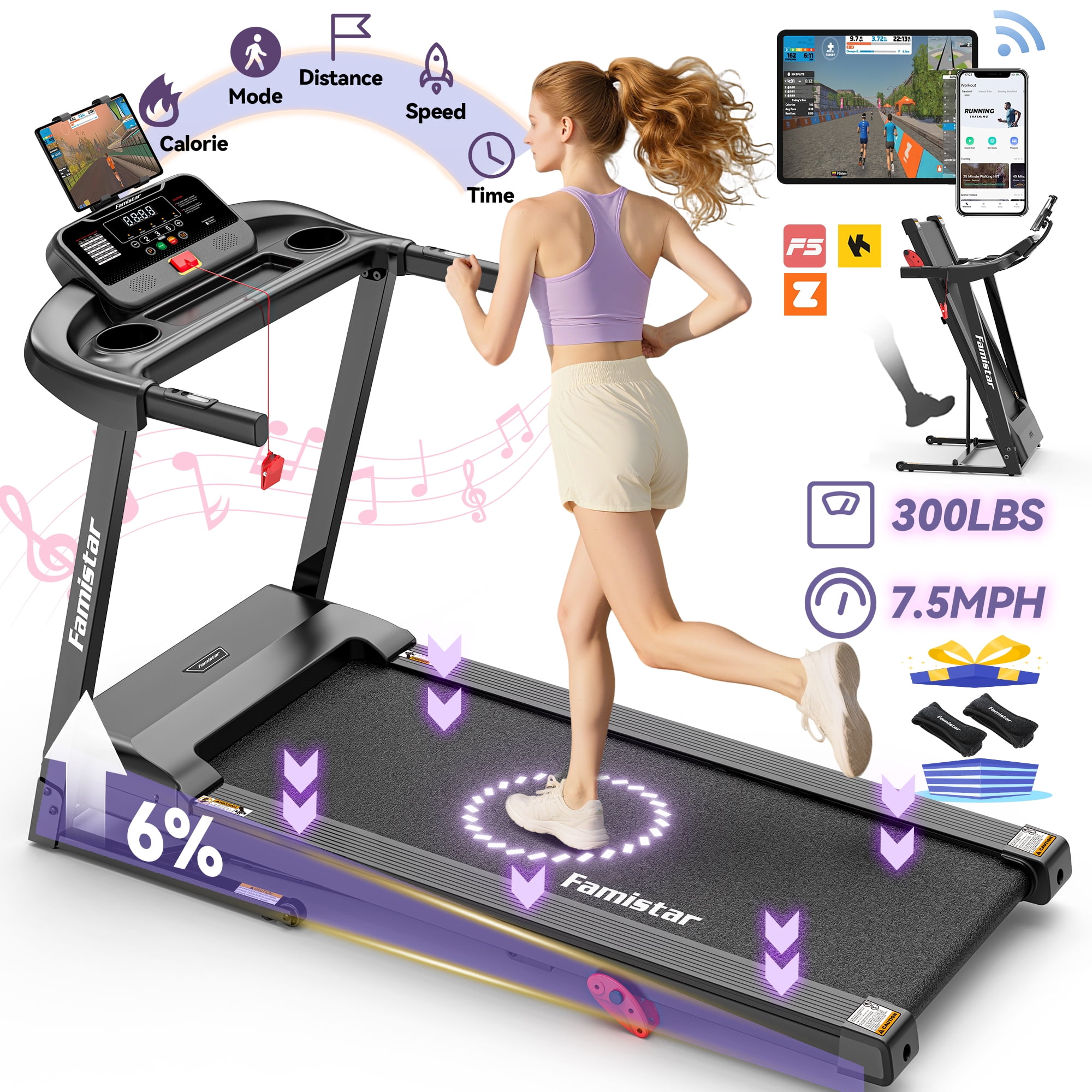 Famistar Folding Electric Treadmill with 12 Programs Kuwait Ubuy
