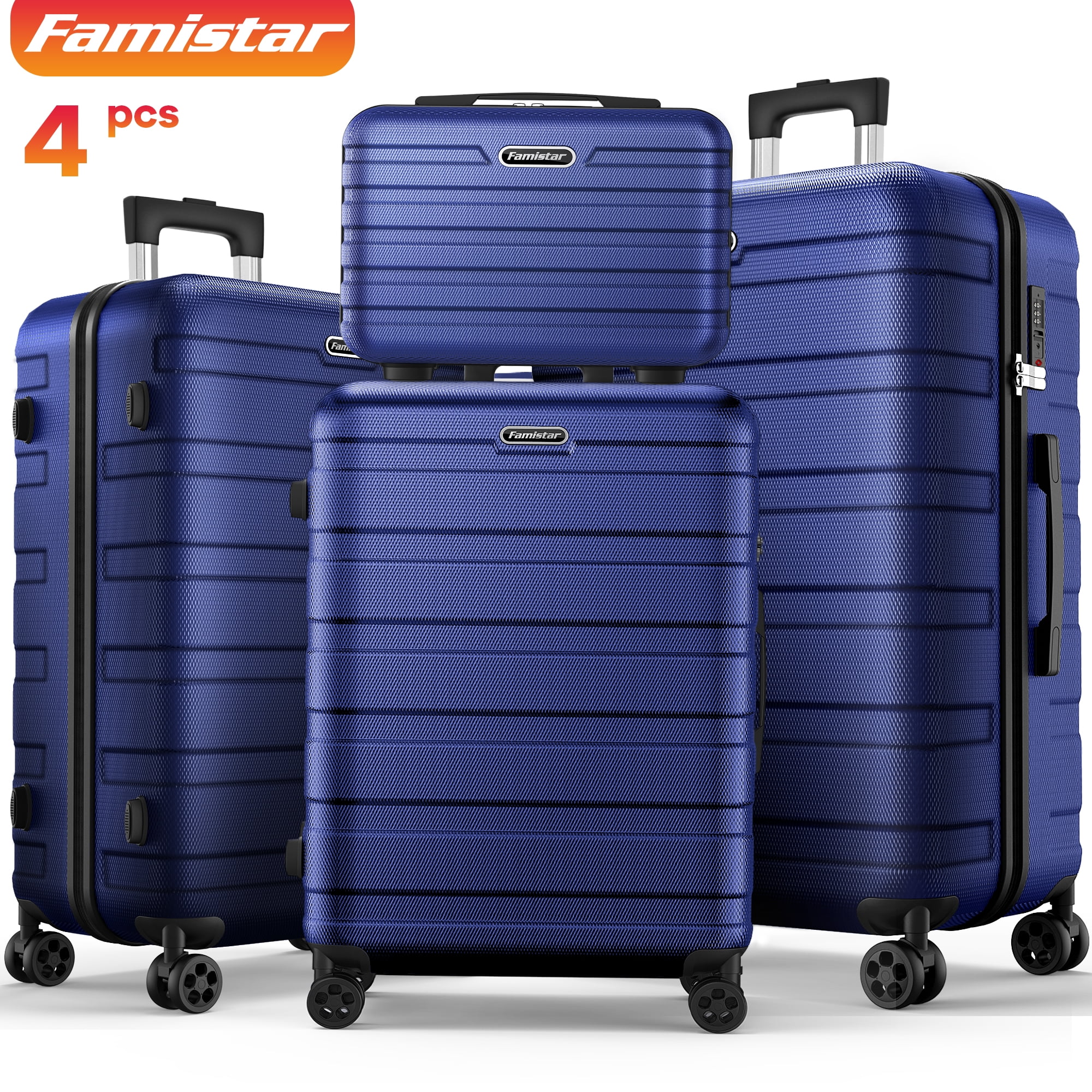 "Famistar Large Hard Shell Luggage Set, 4 Pieces 14"" CarryOn, 20