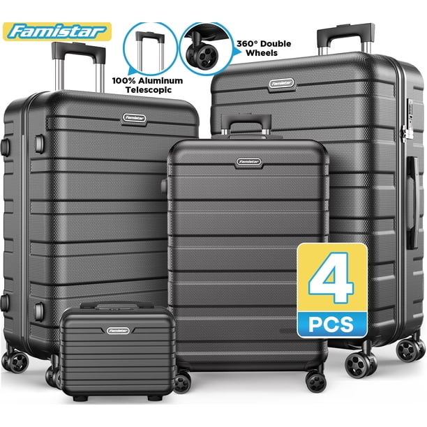 Famistar 4Pc Hardside Luggage Set: 14”, 20”, 24” & 28