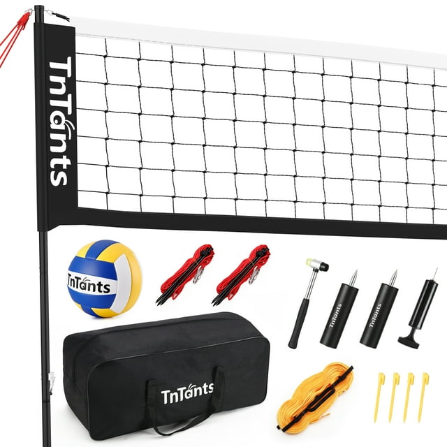 Famistar Outdoor Volleyball Set with Adjustable Poles, PU Ball, Pump ...