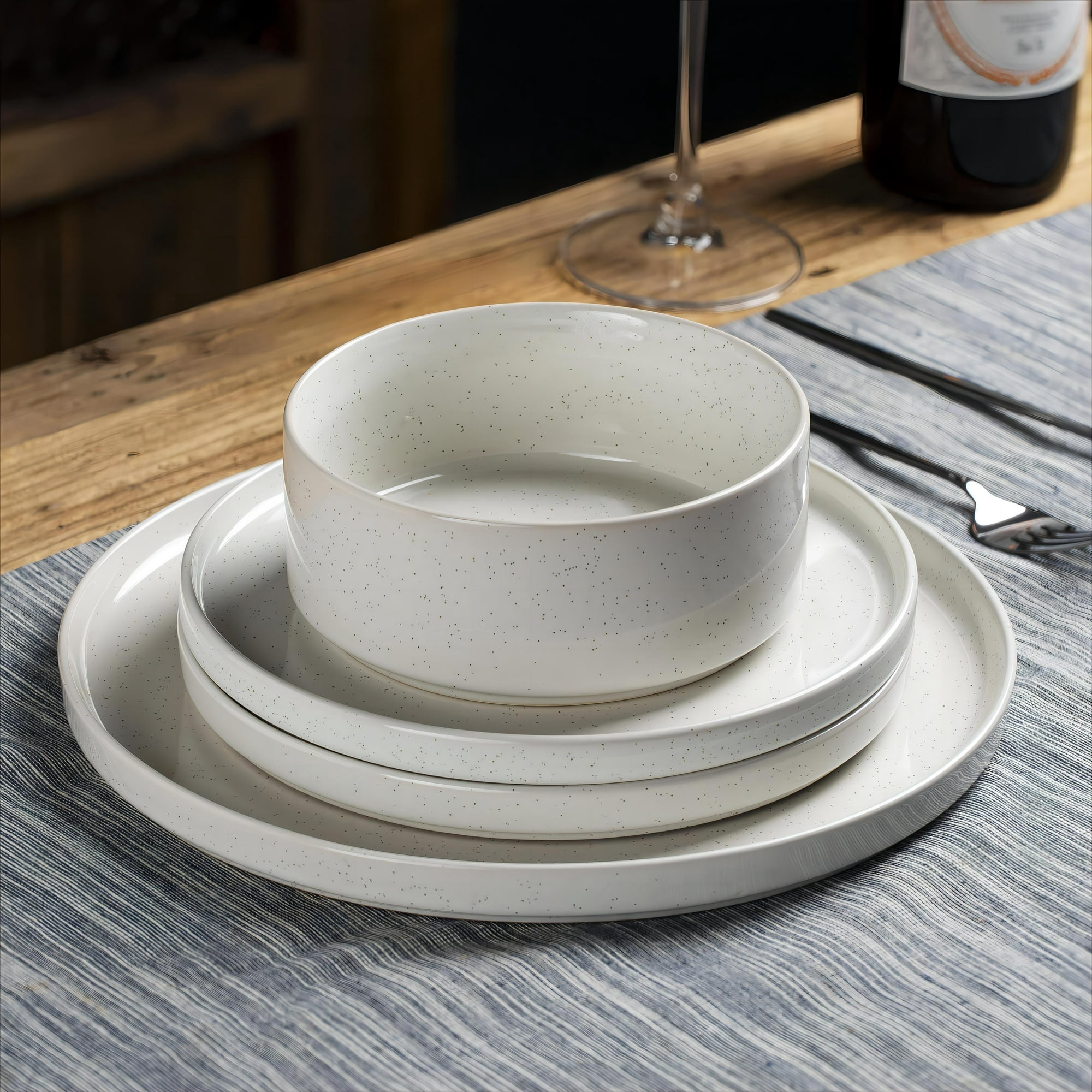 Famiware 12Pieces Dinnerware Set, White