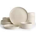 thumbnail image 1 of Famiware 12 Pieces Porcelain Dinnerware Set, Milky White, 1 of 6