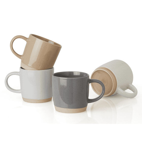 Famiware 14oz Stoneware Coffee Mug, Service for 4, Multicolor