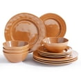 thumbnail image 1 of Famiware Aurora 12 Piece Dinnerware Set, Stoneware Plates and Bowls Set, Service for 4, Brown, 1 of 7