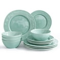 thumbnail image 1 of Famiware Aurora 12 Piece Dinnerware Set, Stoneware Plates and Bowls Set, Service for 4, Mint Green, 1 of 7