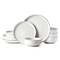 thumbnail image 1 of Famiware Constellatio Stoneware Dinnerware Sets, 12-Piece Dish Set, White, 1 of 6