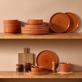 Famiware Constellation 12-Piece Stoneware Dinnerware Set, Terracotta