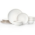 thumbnail image 1 of Famiware Eden Stoneware Dinnerware Sets, 12-Piece Dish Set, White Circle, 1 of 6