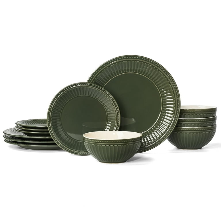 Famiware Garden 12-Piece Dinnerware Sets, Stoneware Dish Set for