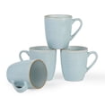 thumbnail image 1 of Famiware Jupiter 4-Piece Stoneware Coffee Mug Sets, Dishwasher Safe and Microwave Safe, Light Blue, 1 of 5