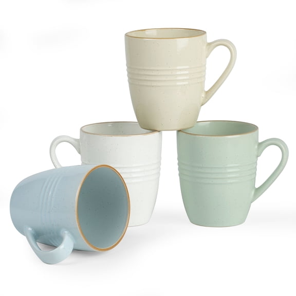 Famiware Jupiter 4-Piece Stoneware Coffee Mug Sets, Dishwasher Safe and Microwave Safe, Multicolor