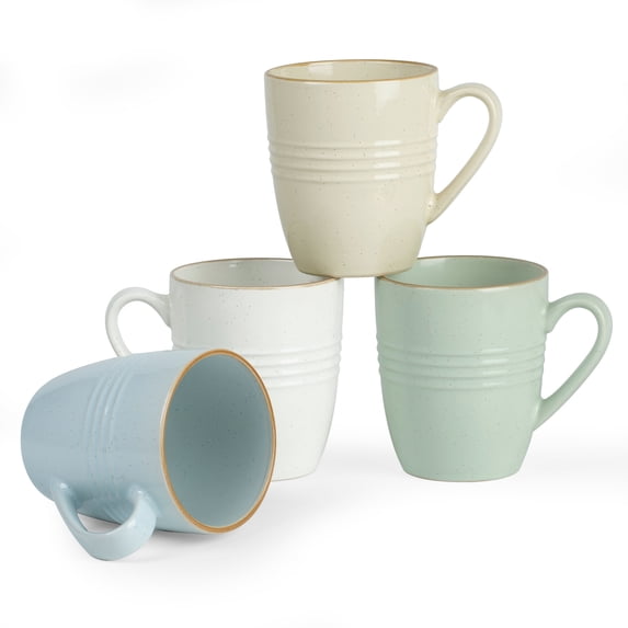 Famiware Jupiter 4-Piece Stoneware Coffee Mug Sets, Dishwasher Safe and Microwave Safe, Multicolor