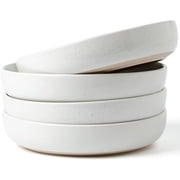 Famiware Milkyway 4-Piece Stoneware 33 oz Pasta Bowl Set, White