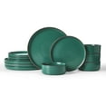 thumbnail image 1 of Famiware Nebula Stoneware Dinnerware Sets, 12-Piece Dish Set, Dark Green, 1 of 6
