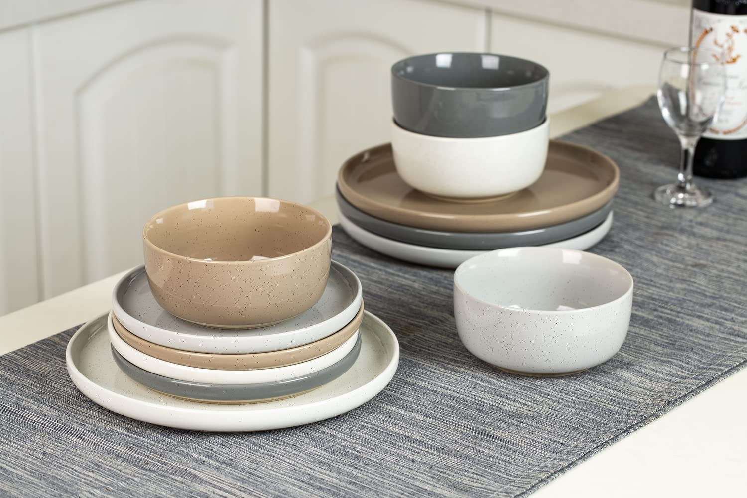 Milkyway 12-Piece Multicolor Ceramic Dinnerware Set