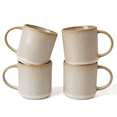 thumbnail image 1 of Famiware Star 4-Piece Stoneware 12 oz Coffee Mug Set, Cappuccino White, 1 of 7