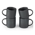 thumbnail image 1 of Famiware Star 4-Piece Stoneware 12 oz Coffee Mug Set, Matte Dark Charcoal, 1 of 7