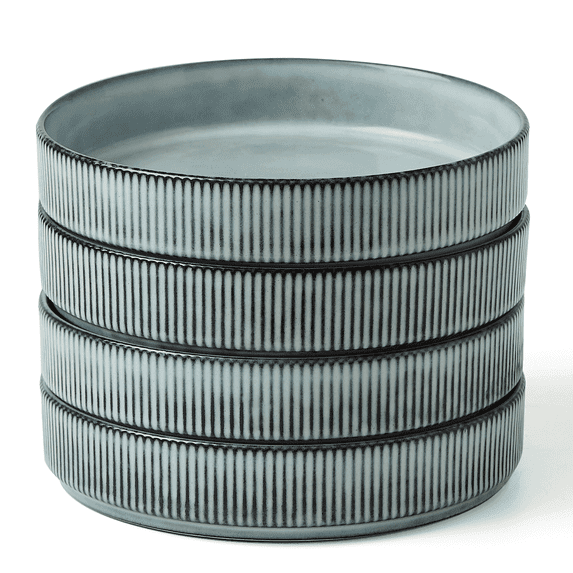 Famiware Star 8.25'' Pasta Bowls, Large Dinner Bowls Set of 4, Smoky Blue