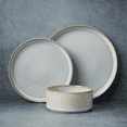 thumbnail image 1 of Famiware Stoneware Dinnerware Set for 4, 12-Piece Plates & Bowls, Cappuccino White, 1 of 9