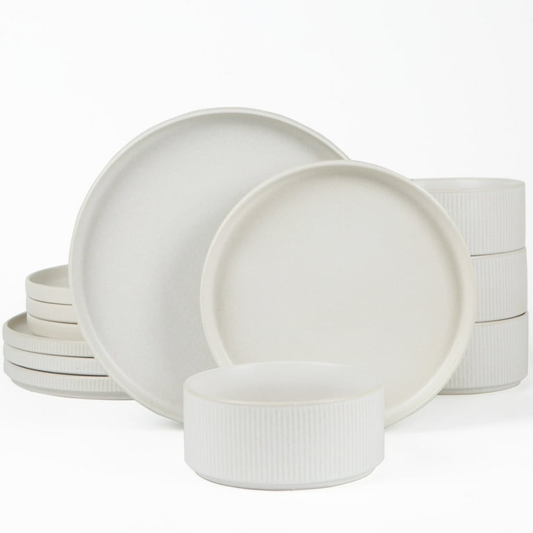 Famiware Star Stoneware Dinnerware Set, Ceramic Plates and Bowls