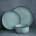 thumbnail image 1 of Famiware Star Stoneware Dinnerware Sets, Plates and Bowls Set for 4, 12 Piece Dish Set, Smoky Blue, 1 of 8